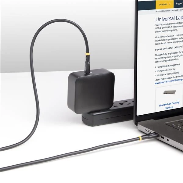StarTech.com Cavo di Ricarica USB-C da 3m, cavo USB-C certificato USB-IF, 240W PD EPR, cavo trasferimento dati USB 2.0 Tipo-C per laptop, rivestimento in TPE, M/M