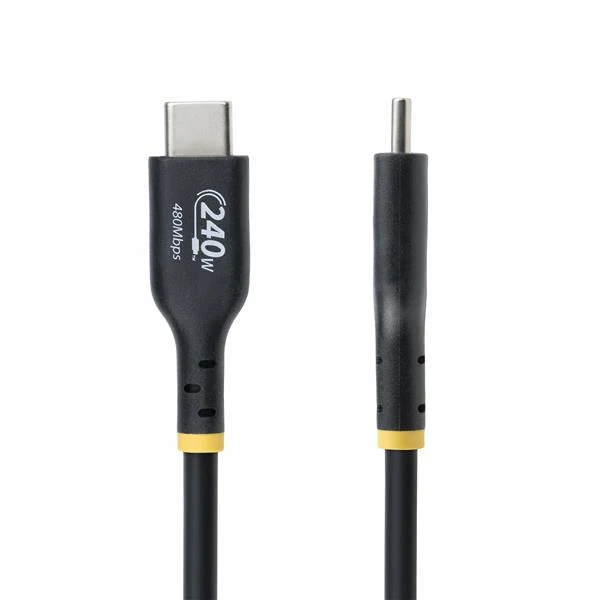 StarTech.com Cavo di Ricarica USB-C da 3m, cavo USB-C certificato USB-IF, 240W PD EPR, cavo trasferimento dati USB 2.0 Tipo-C per laptop, rivestimento in TPE, M/M