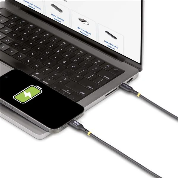 StarTech.com Cavo di Ricarica USB-C da 3m, cavo USB-C certificato USB-IF, 240W PD EPR, cavo trasferimento dati USB 2.0 Tipo-C per laptop, rivestimento in TPE, M/M