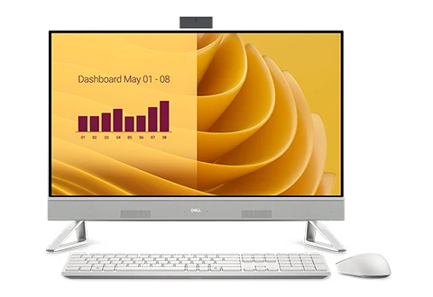 DELL EC27250 Intel Core 5 120U 68,6 cm (27") 1920 x 1080 Pixel PC All-in-one 16 GB DDR5-SDRAM 512 GB SSD Windows 11 Pro Wi-Fi 6E (802.11ax) Bianco