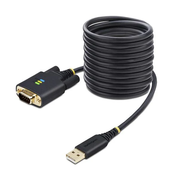 StarTech.com Cavo da USB a seriale da 3 m, ritenzione COM, viti/dadi intercambiabili, adattatore USB-A a DB9 RS232, IC FTDI, protezione ESD, Windows/macOS/Linux