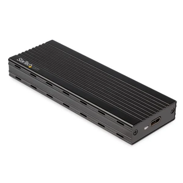 StarTech.com Encosure SSD da USB-C a M.2 NVMe 10 Gbps - Case esterna portatile e in alluminio M.2 NGFF PCIe - Lettura / scrittura 1 GB/s - Supporta 2230, 2242, 2260, 2280 - Compatibile TB3 - Mac e PC