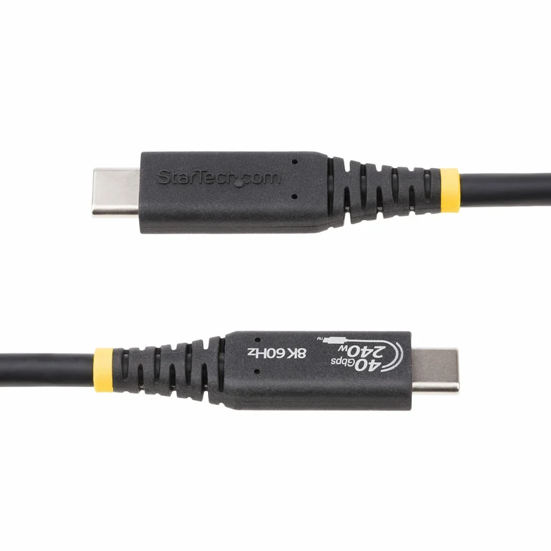 StarTech.com Cavo USB4 da 1m, cavo USB-C certificato USB-IF, 40 Gbps, 240W PD 3.1 EPR, 8K 60Hz, cavo di trasferimento dati USB Type-C, compatibile con porte TB/USB 3.2