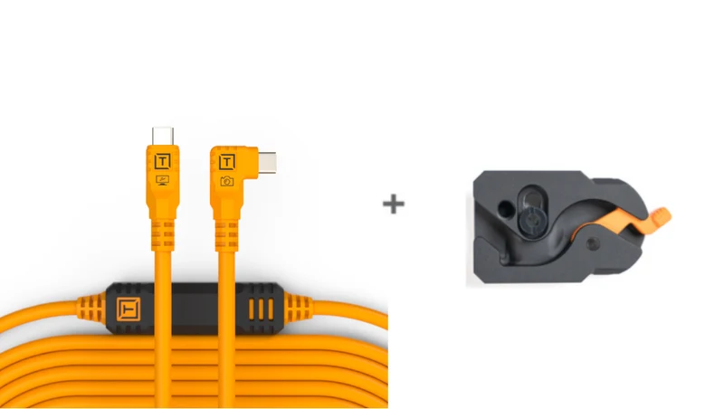 Tether Tools Kit LeverLock e cavi da USB-C a USB-C 9.4m angolare destro -arancione