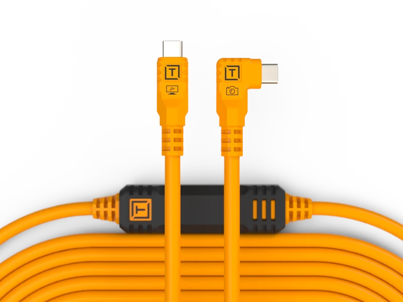 Tether Tools Pro cavo da USB-C a USB-C 9.4m angolare destro - arancione