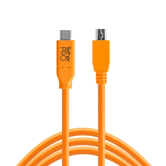 Tether Tools TetherPro cavo da USB-C a 2.0 Mini-B 8-Pin 4.6m arancio