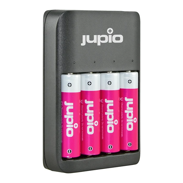 Jupio Caricatore batteria Led - USB 4-slots