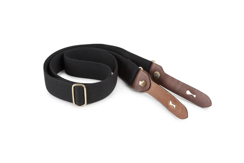 Billingham HP SLING Cinghia Nero/Cuoio Marrone chiaro