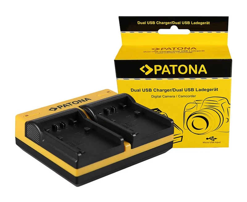 PATONA DUAL CHARGER SONY NP-FP50 ALPHA A230 A290 A330 A380 A390 NP-FP50 CX E INCL. MICRO-USB CABLE